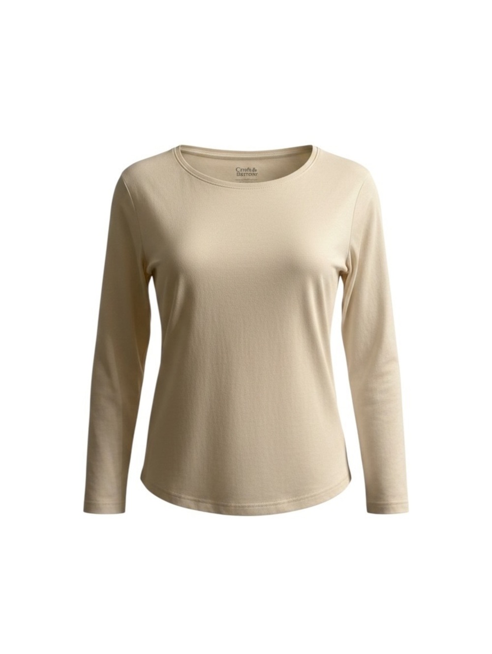 Croft & Barrow Classic Fit Long Sleeve T-Shirt in Cream, Size M